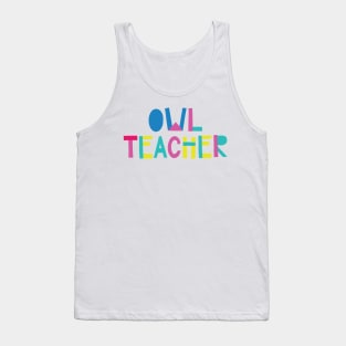 Owl Teacher Gift Idea Cute Back to School Tank Top